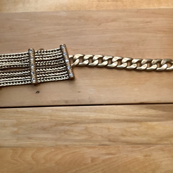 ZARA Heavy Gold Tone Webbed Chain Belt OS - Picture 5 of 15